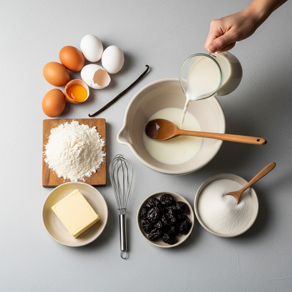 Illustration pour Quels sont les ingrédients nécessaires pour faire un far breton ?