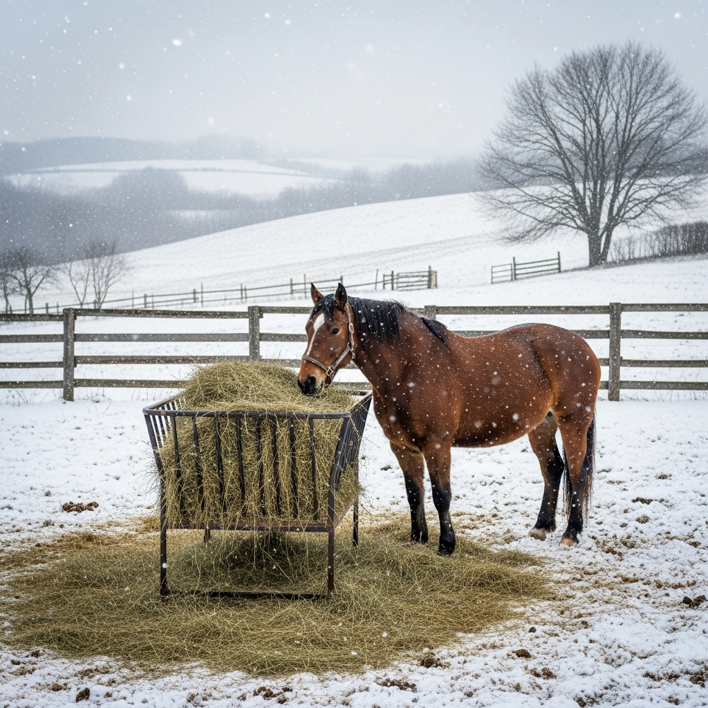 Alimentation cheval hiver : guide complet pour nourrir votre compagnon par temps froid