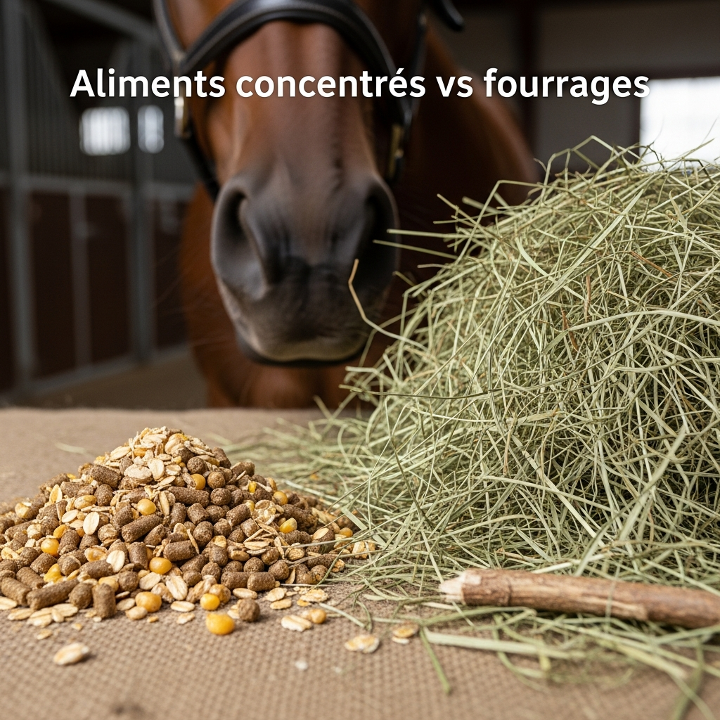 Illustration pour Aliments concentrés vs fourrages
