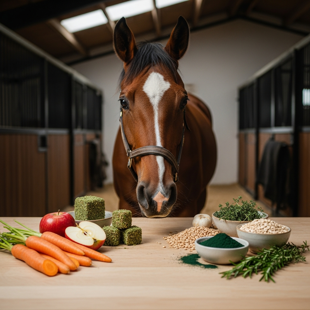 Illustration pour Quelles vitamines sont essentielles pour les chevaux ?