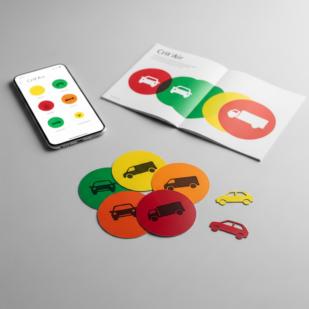 Illustration pour Quels sont les types de vignettes Crit'Air et comment connaître la mienne ?