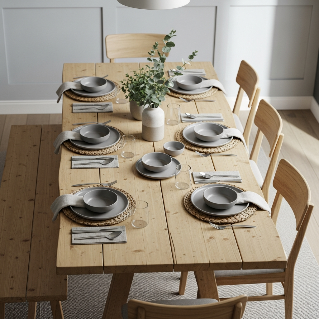 Table bois massif salle à manger pas cher