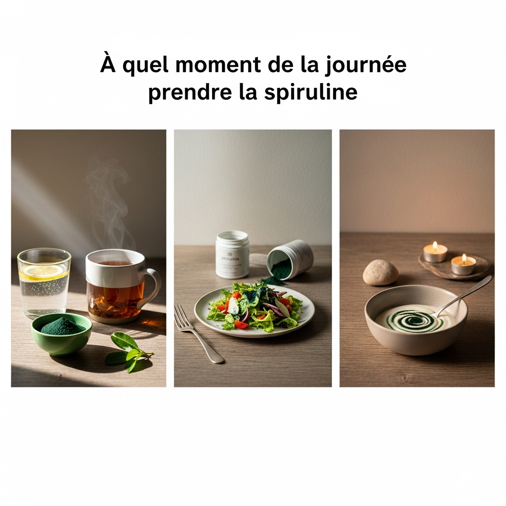 Illustration pour À quel moment de la journée prendre la spiruline ?