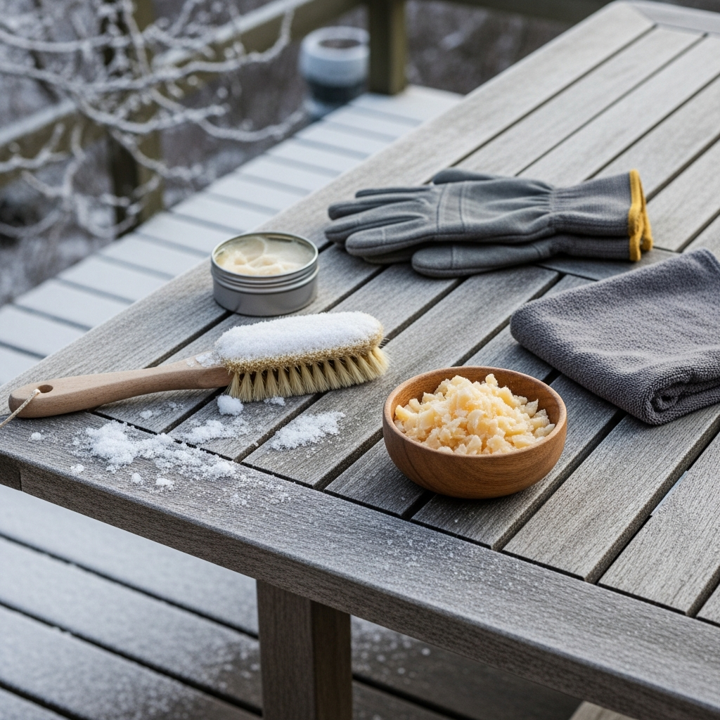 Guide complet entretien table bois extérieur hiver