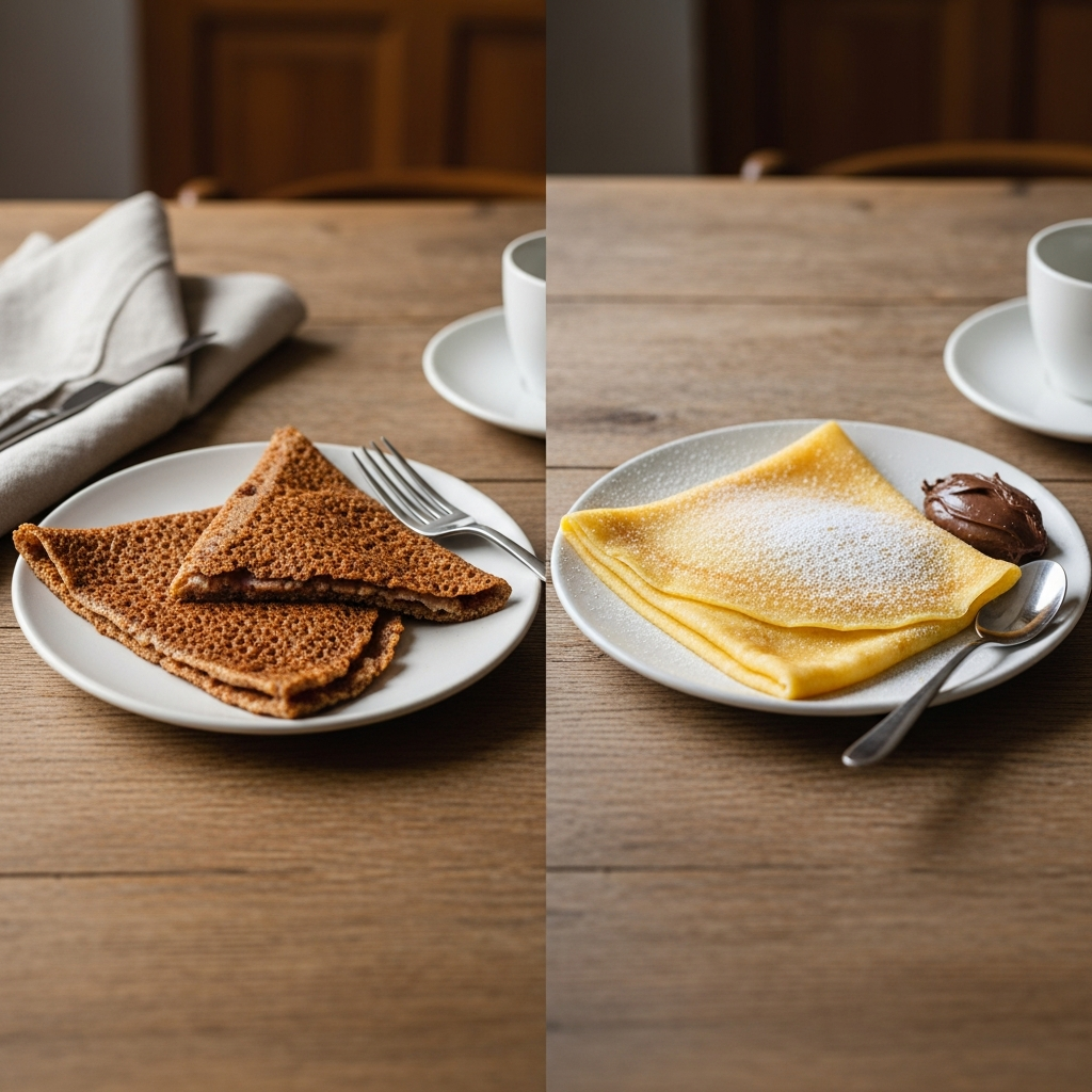 Quelles sont les différences entre galette bretonne et crêpe sucrée