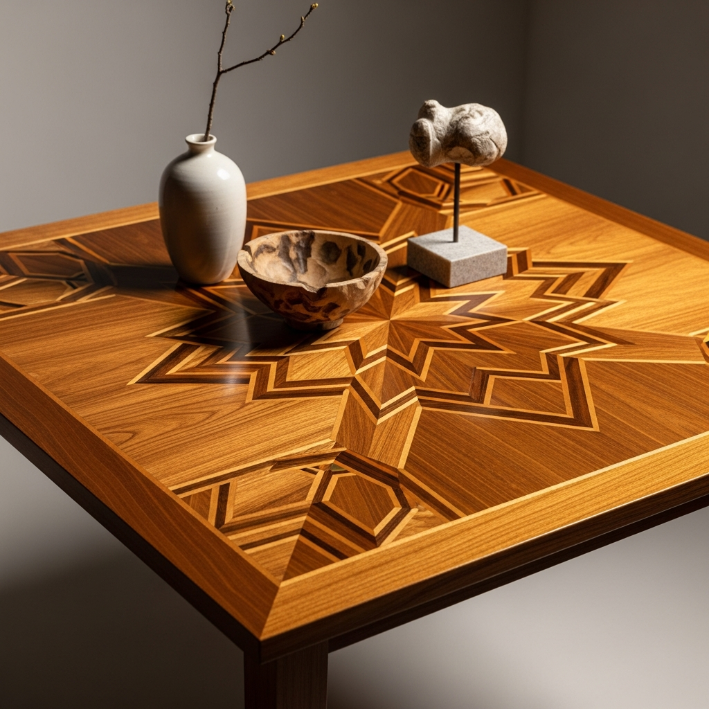 Table bois marqueterie motifs géométriques prix : guide complet pour bien choisir