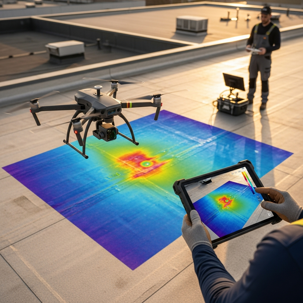 Détection fuite toiture par drone thermographie infrarouge prix