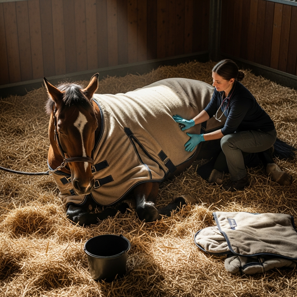 Colique spasmodique chez le cheval : identifier, traiter et prévenir la douleur abdominale