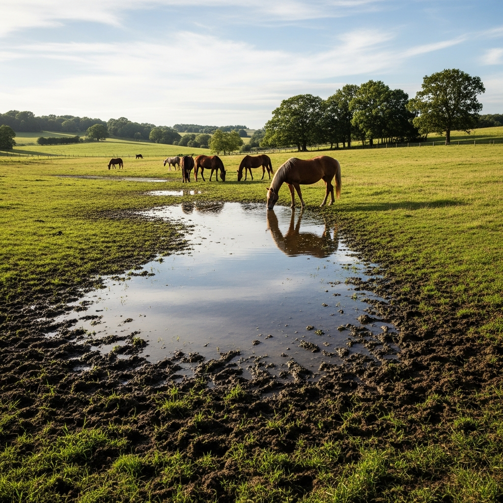 Drainage pâture chevaux : problèmes sol et solutions pratiques