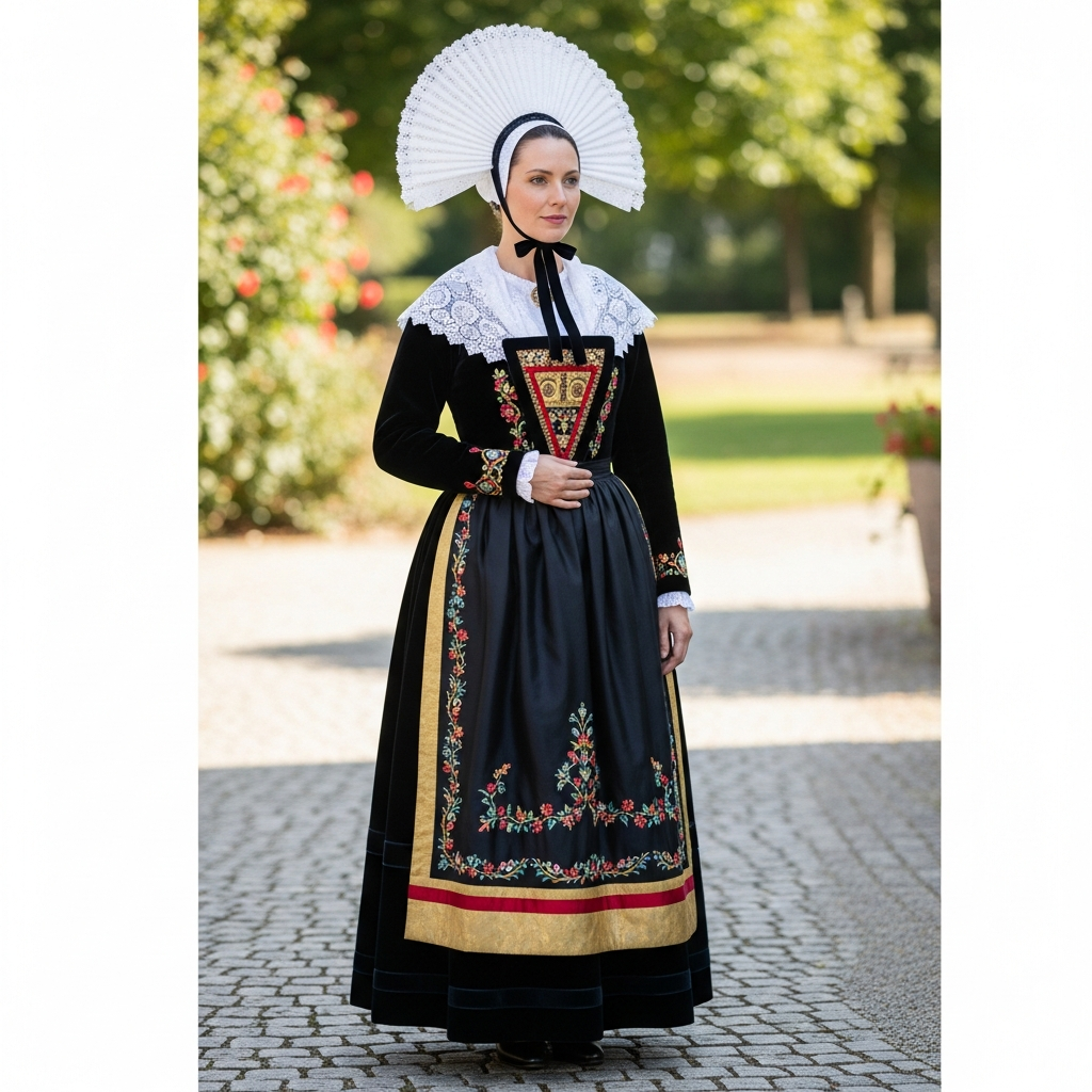 Costume traditionnel breton femme authentique
