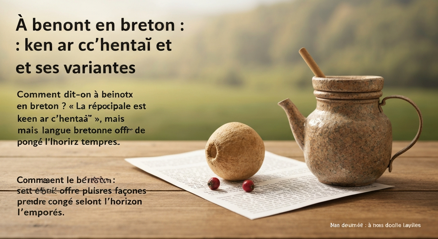 À bientôt en breton : ken ar c'hentañ et ses variantes
