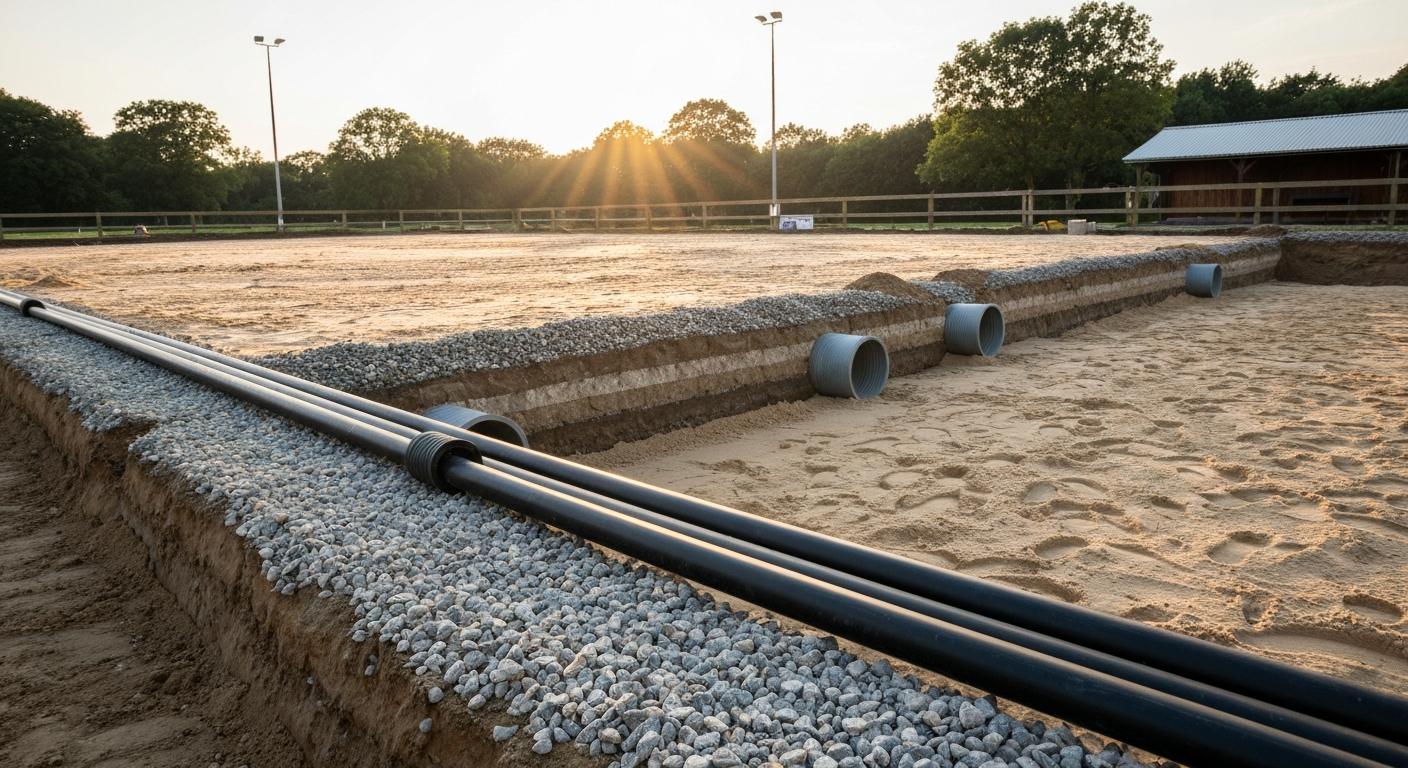 Construire une carrière équestre : sol, sable, drainage