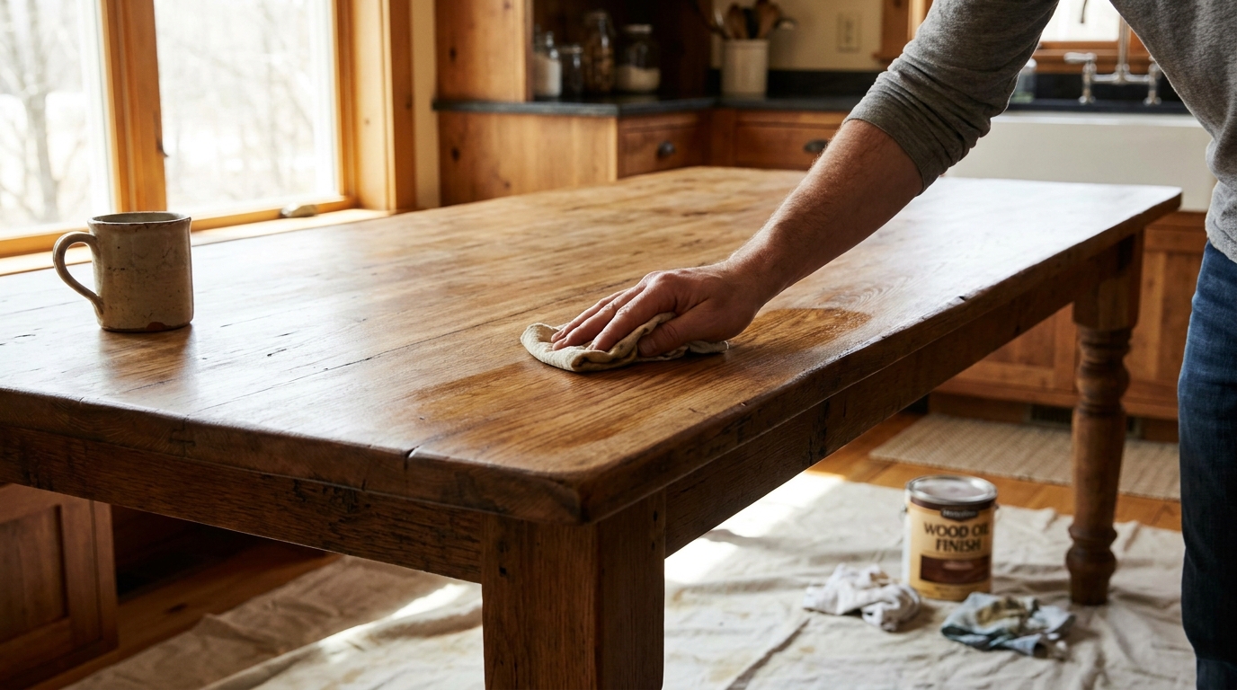 Combien de temps dure une finition huile sur table cuisine