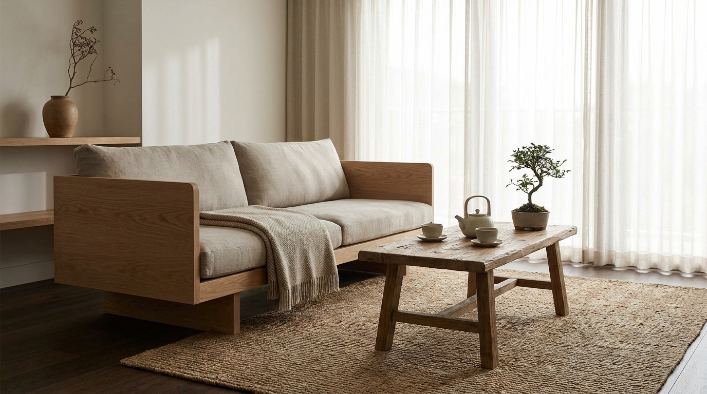 Décorer son salon en bois : le style japandi, minimaliste et zen