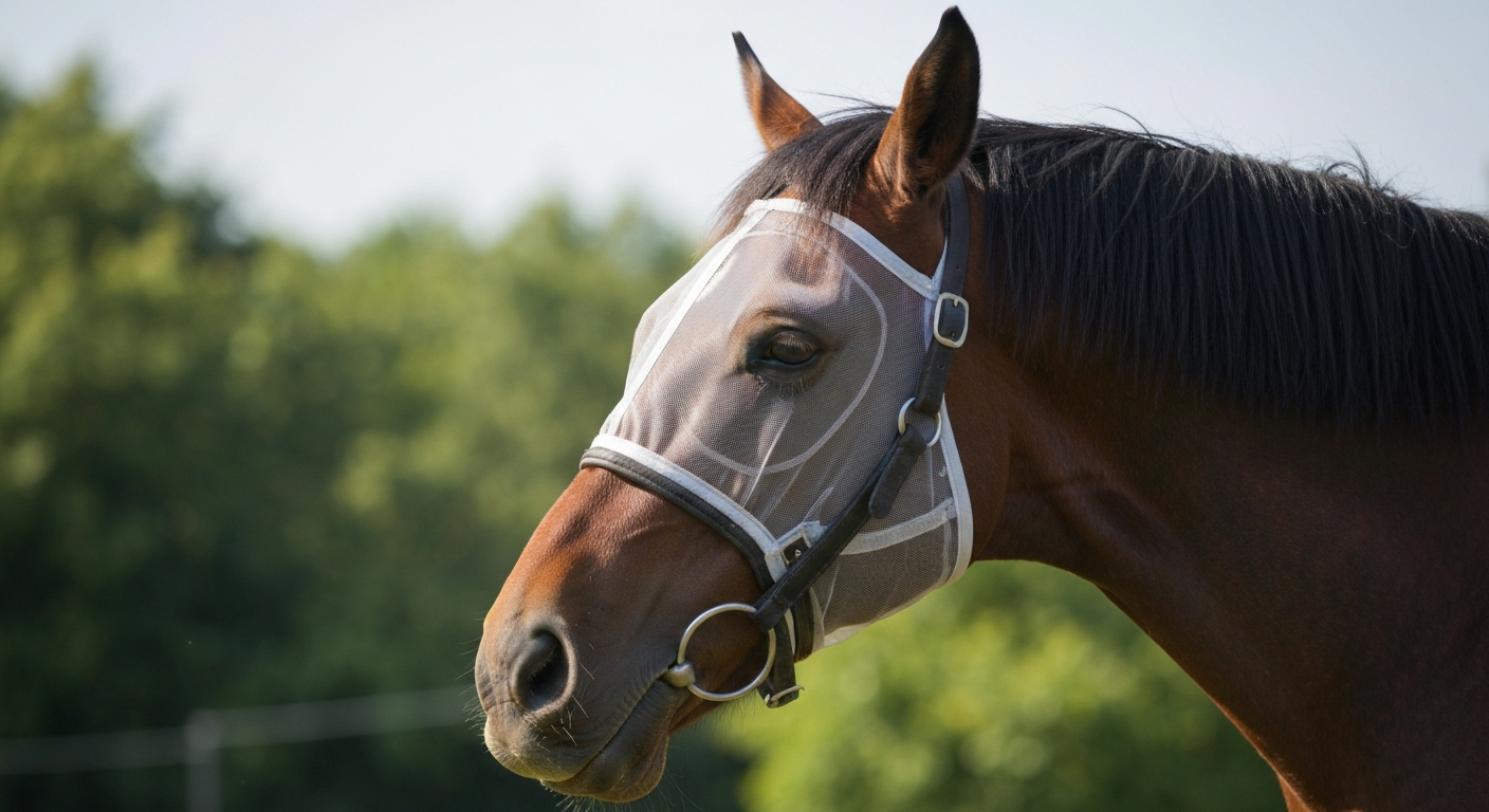Masque anti-mouches pour cheval : utilité, choix et entretien