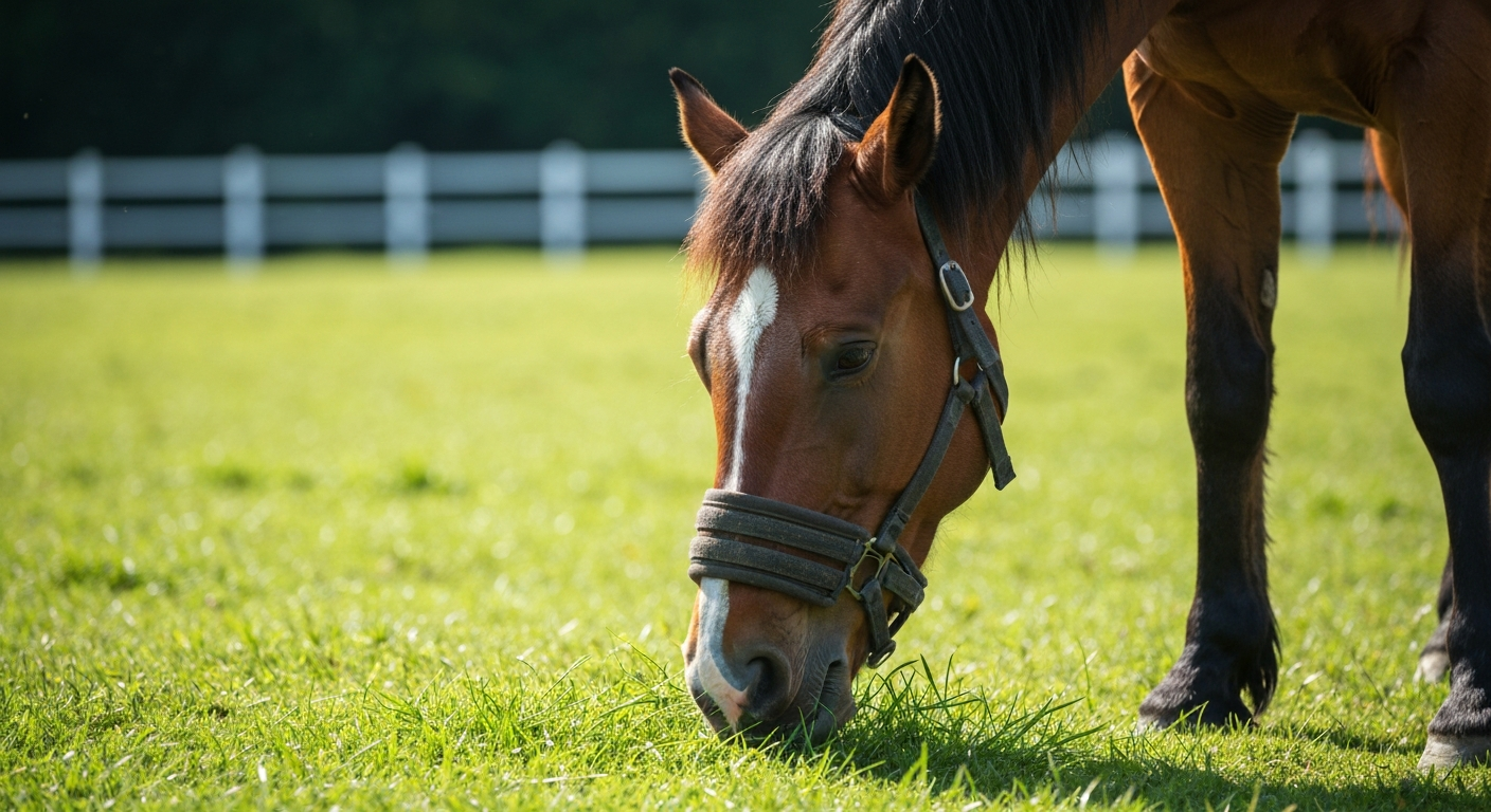 Panier pour cheval : limiter l'herbe, prévenir la fourbure