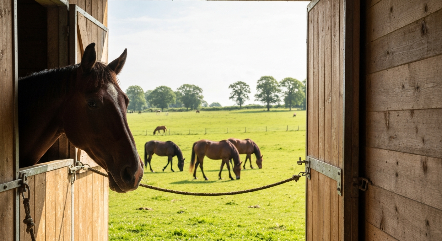 Pension pour cheval : formules, box, pré, prix