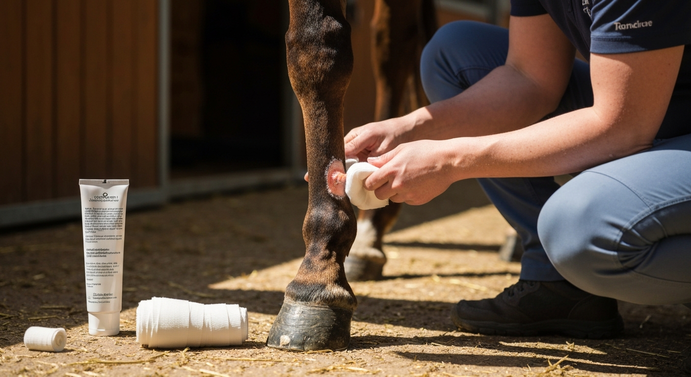 Plaies du cheval : premiers soins et crèmes cicatrisantes