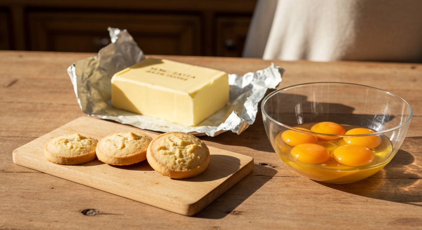 Recette du sablé breton : beurre demi-sel et jaunes d'œufs