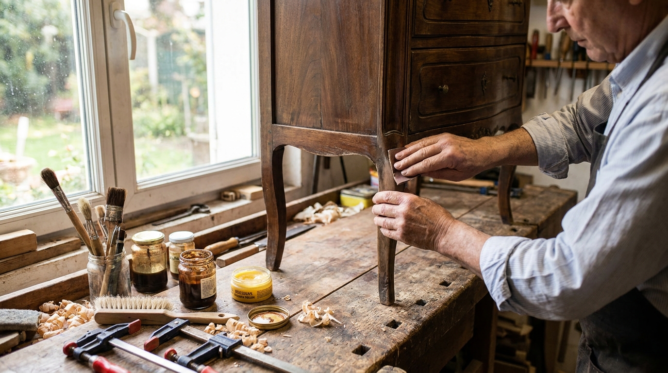 Restauration meubles bois anciens techniques