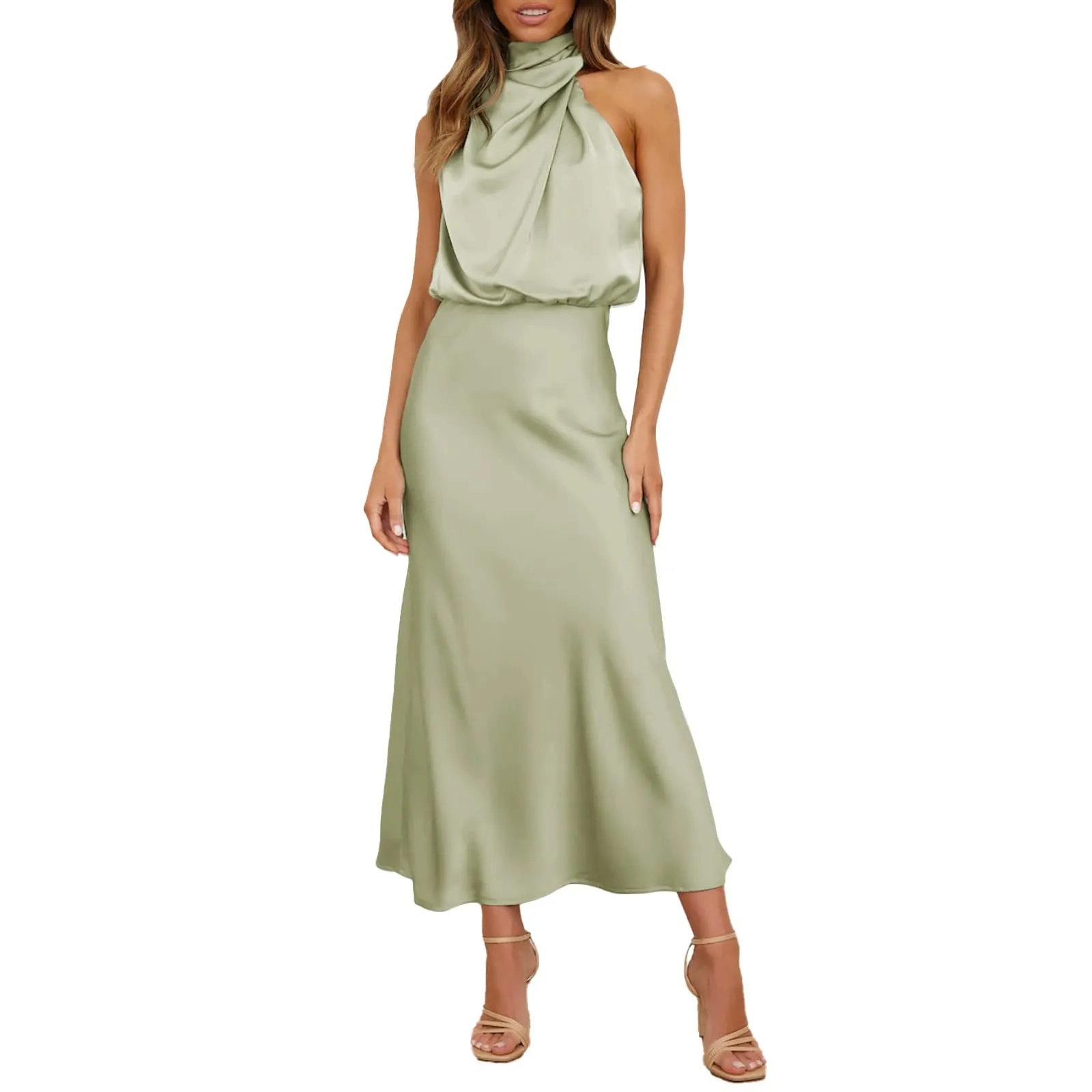 Robe vintage - Robe de Soiree Femme en Satin - Image 1