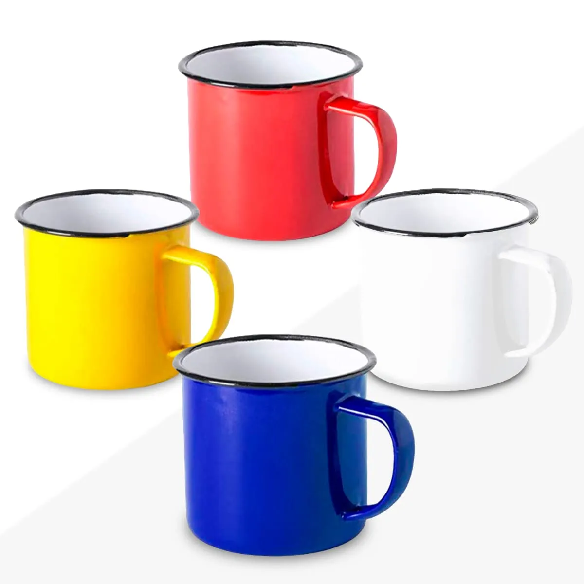 Tasse vintage - Lot de 4 – Lot Mug Multicolores émaillé 380 ml