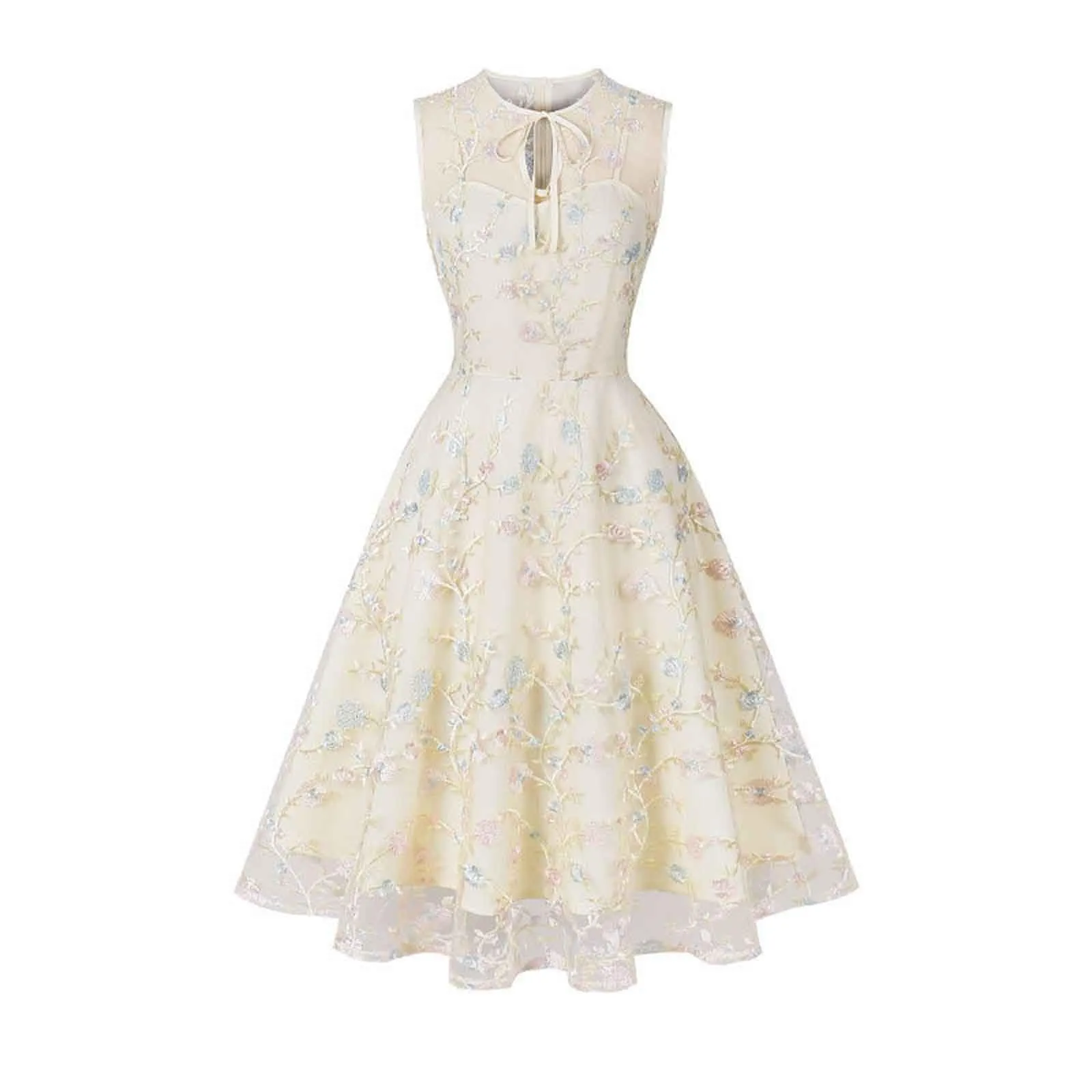 Robe vintage - Année 50 – Fleur – Midi – Robe - Image 1