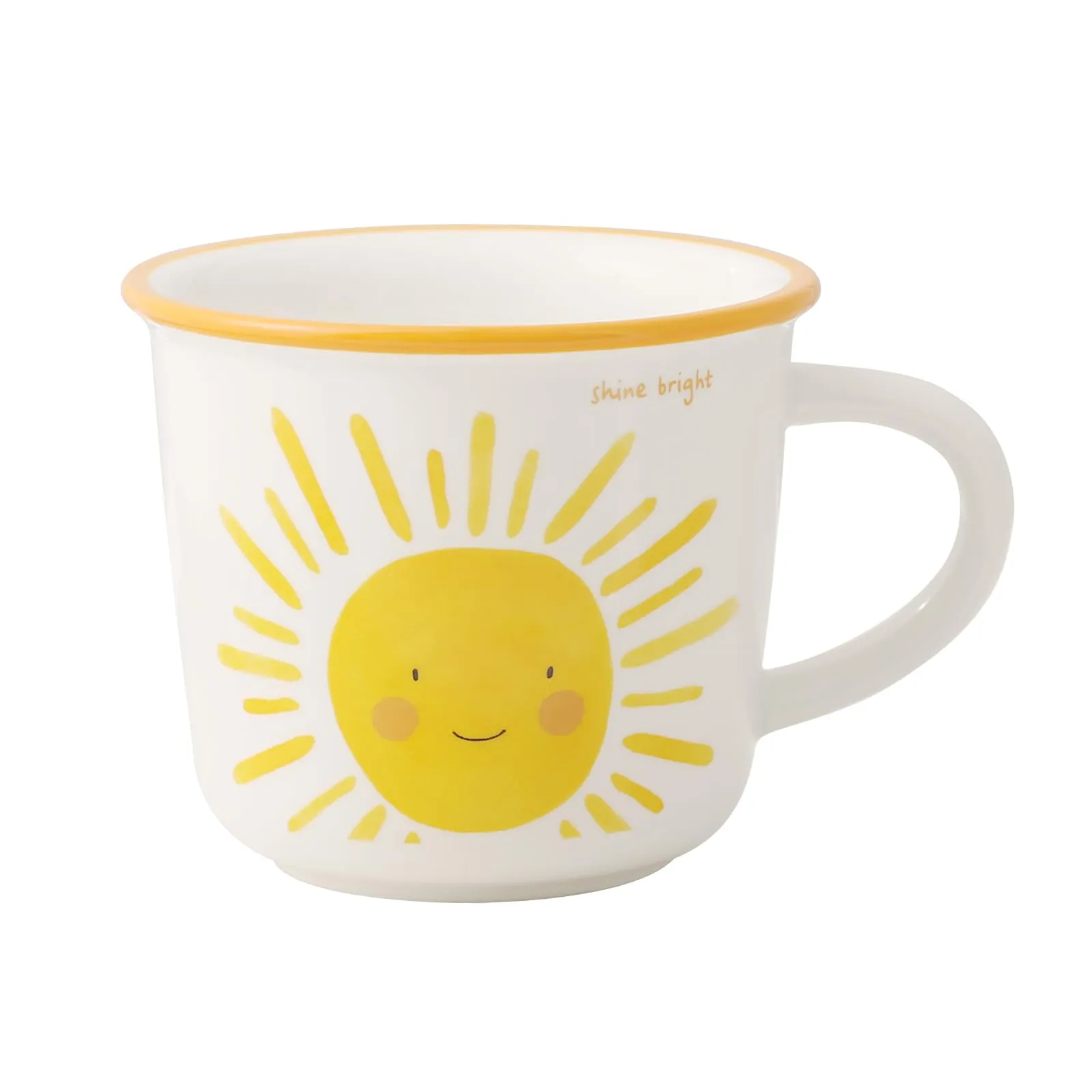 Mug vintage - TREEWOO Jolie tasse en céramique avec poignée « Good Morning » de 355 ml pour café, thé, lait, eau, eau, cadeau pour homme et femme, passe au lave-vaisselle et au micro-ondes (soleil) - Image 1