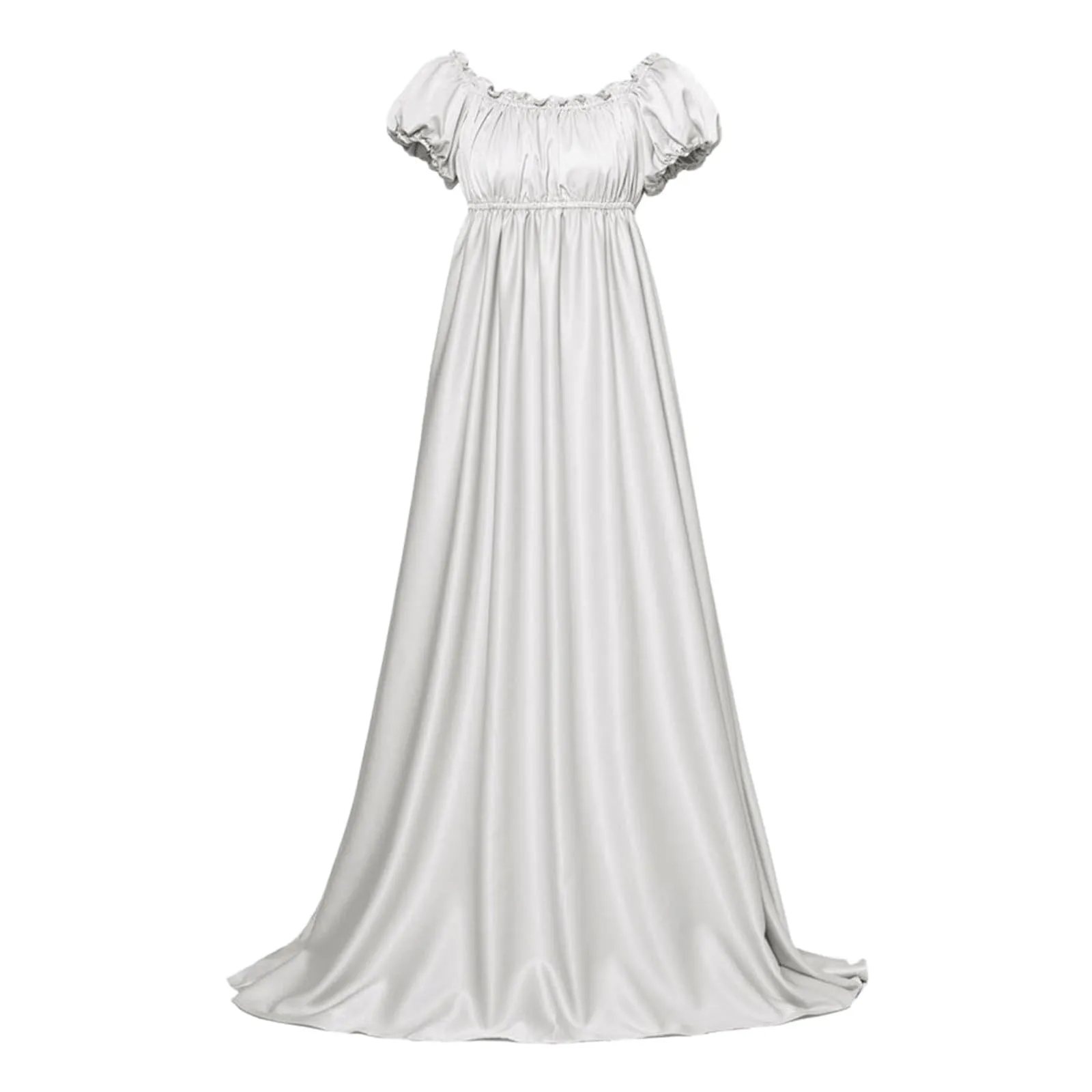 Robe Regency pour femme années 1800 en satin vintage - Image 1