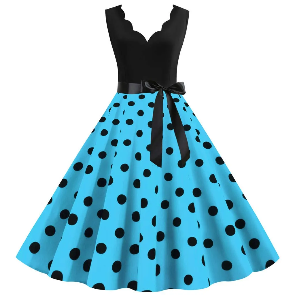 Robe vintage - Robe Vintage Années 50 pin up Femme à Pois - Image 1