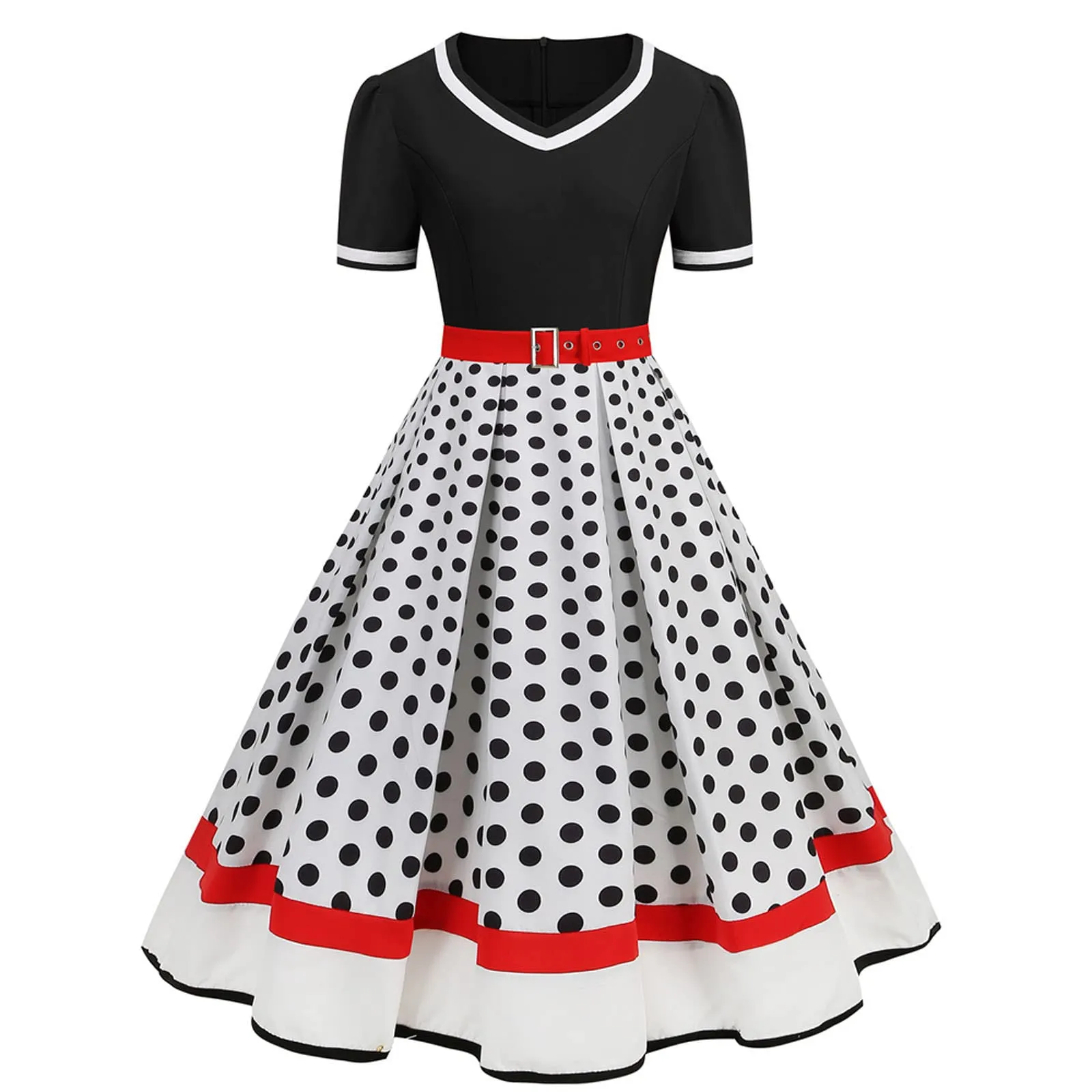 Robe vintage - Années 50 – Pois – Mi longue – Robe – pois - Image 1