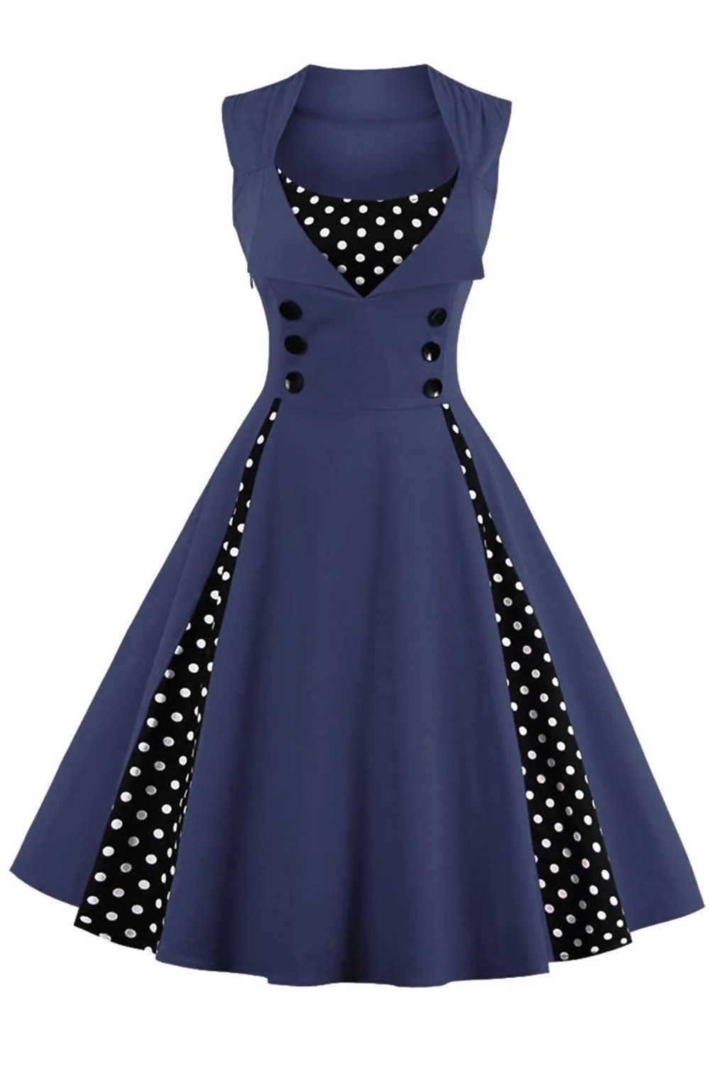 Robe Femme Vintage Annees 50 en Coton Extensible Robe de Cocktail Chic et elegante Mariage, Soiree, Guinguette - Image 1