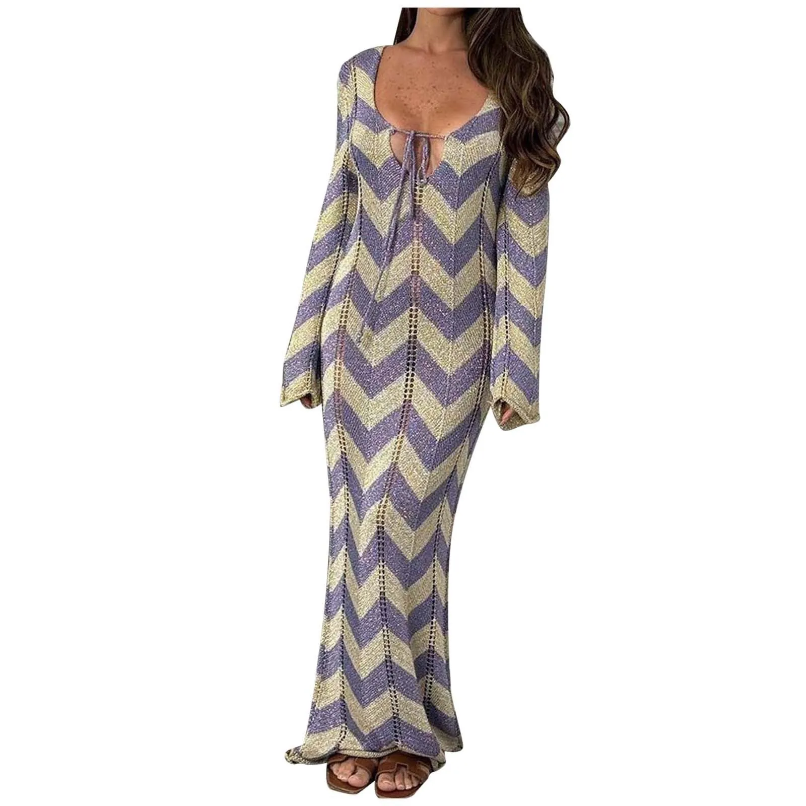 Jupe de Plage à Lacets, ajourée, Sexy, Slim, à la Mode, vêtements d&rsquo;automne, 2024 Robe Pull De Noël - Image 1