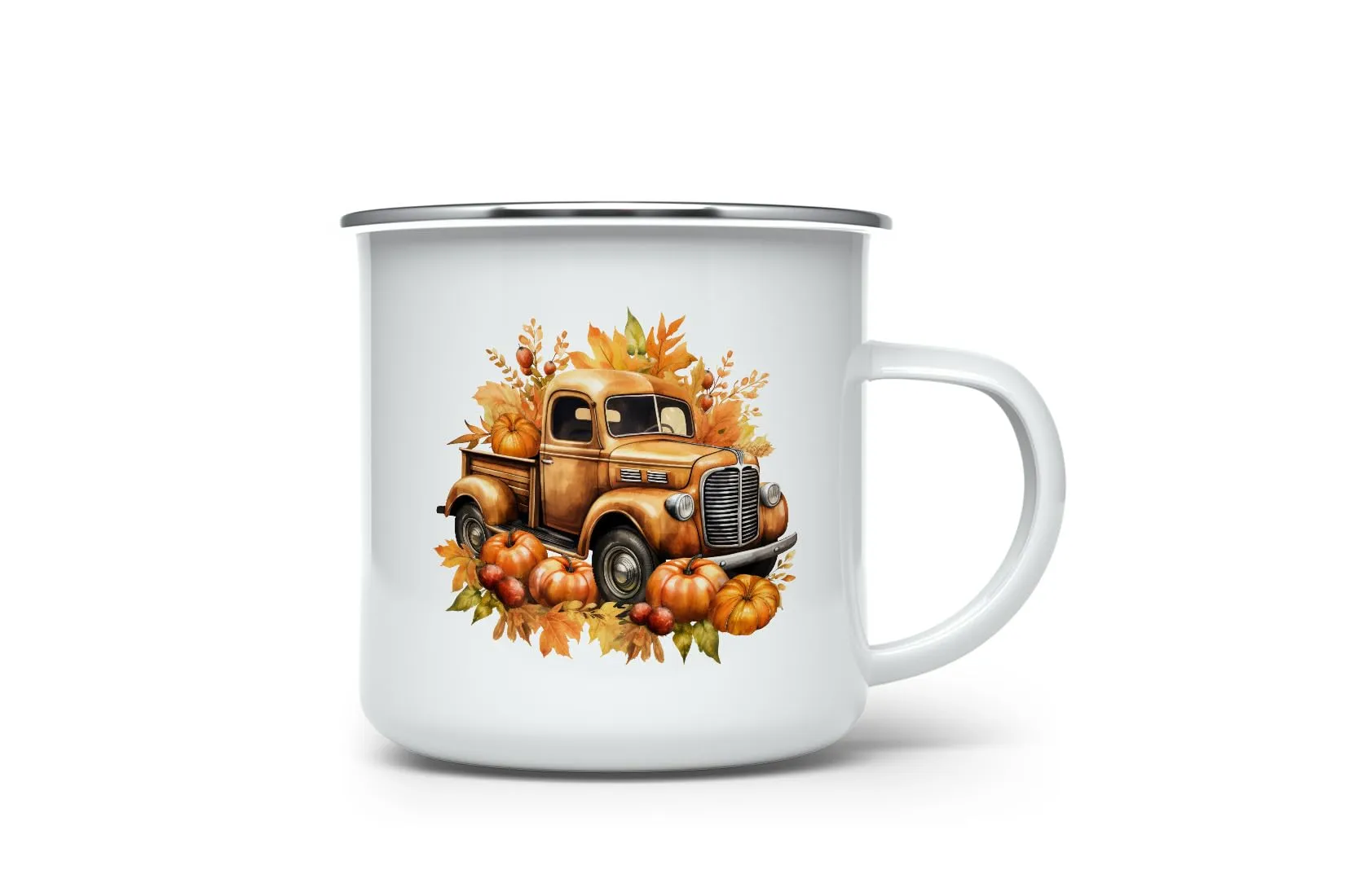 Tasse vintage - Tasse Mug Camion d&rsquo;automne vintage émaillé 350 ml - Image 1