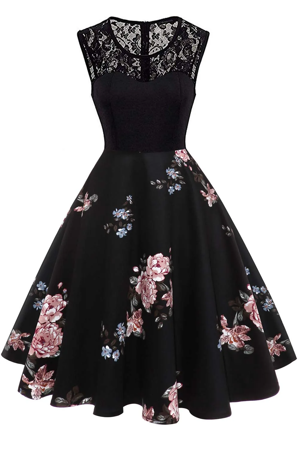 Robe vintage - Femme Robe Vintage Années 50 pin up mi Longue - Image 1