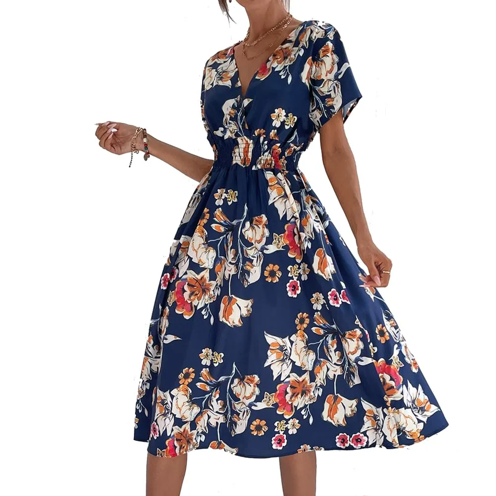 Robe vintage - Swing – Fleur – Courte – Robe - Image 1