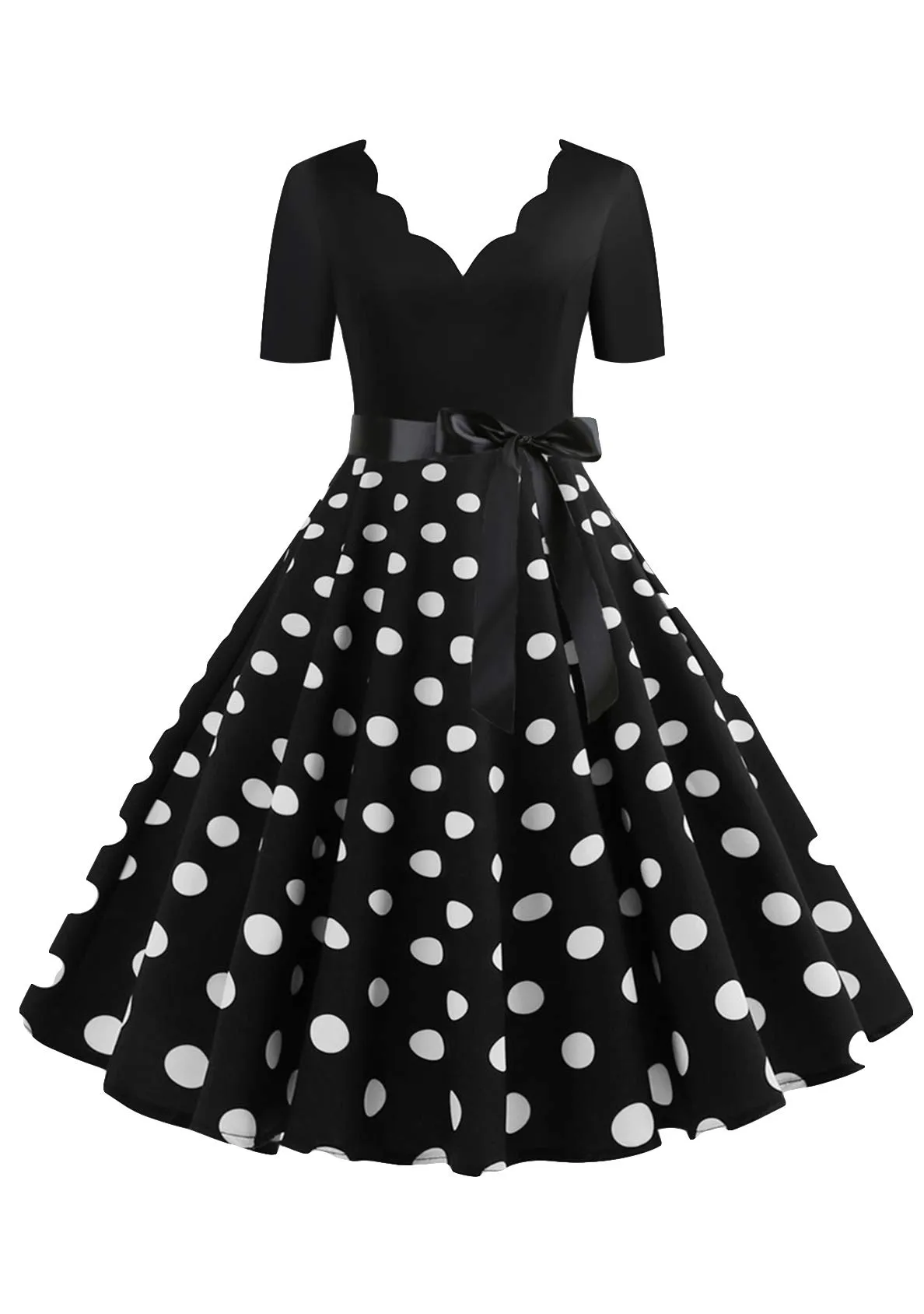 Robe Vintage Rockabilly à pois - Image 1