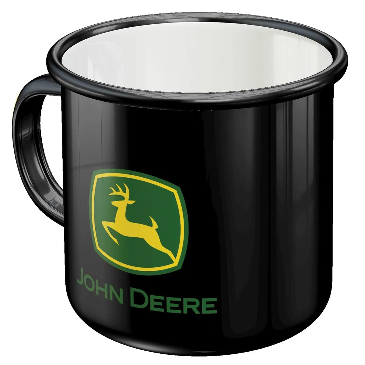 Tasse vintage - Nostalgic Mug John Deere Logo Black émaillé 360 ml - Image 1