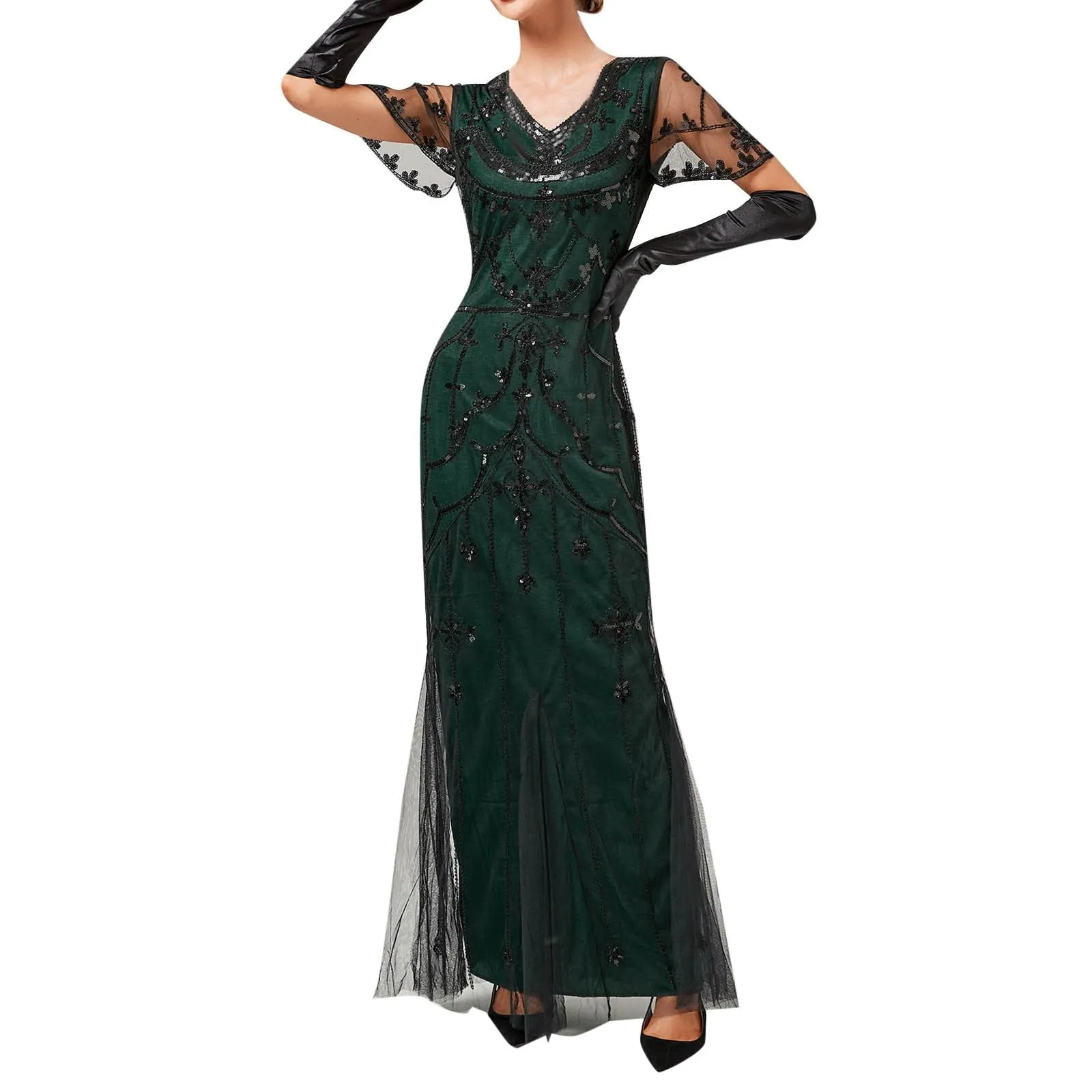 Robe vintage - 2023 Robe Soiree Femme pin up Robe Charleston Vintage - Image 1