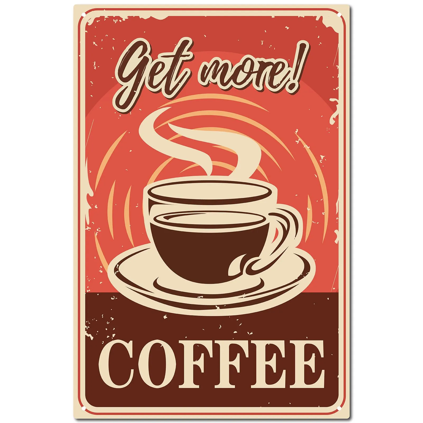 Affiche vintage - Café – CREATCABIN Tasse Café en Étain Vintage en Métal - Image 1