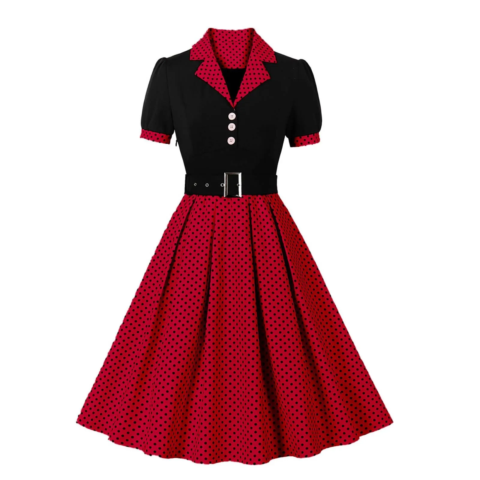 Robe vintage - Année 40 – Plissé – Au genou – Robe - Image 1