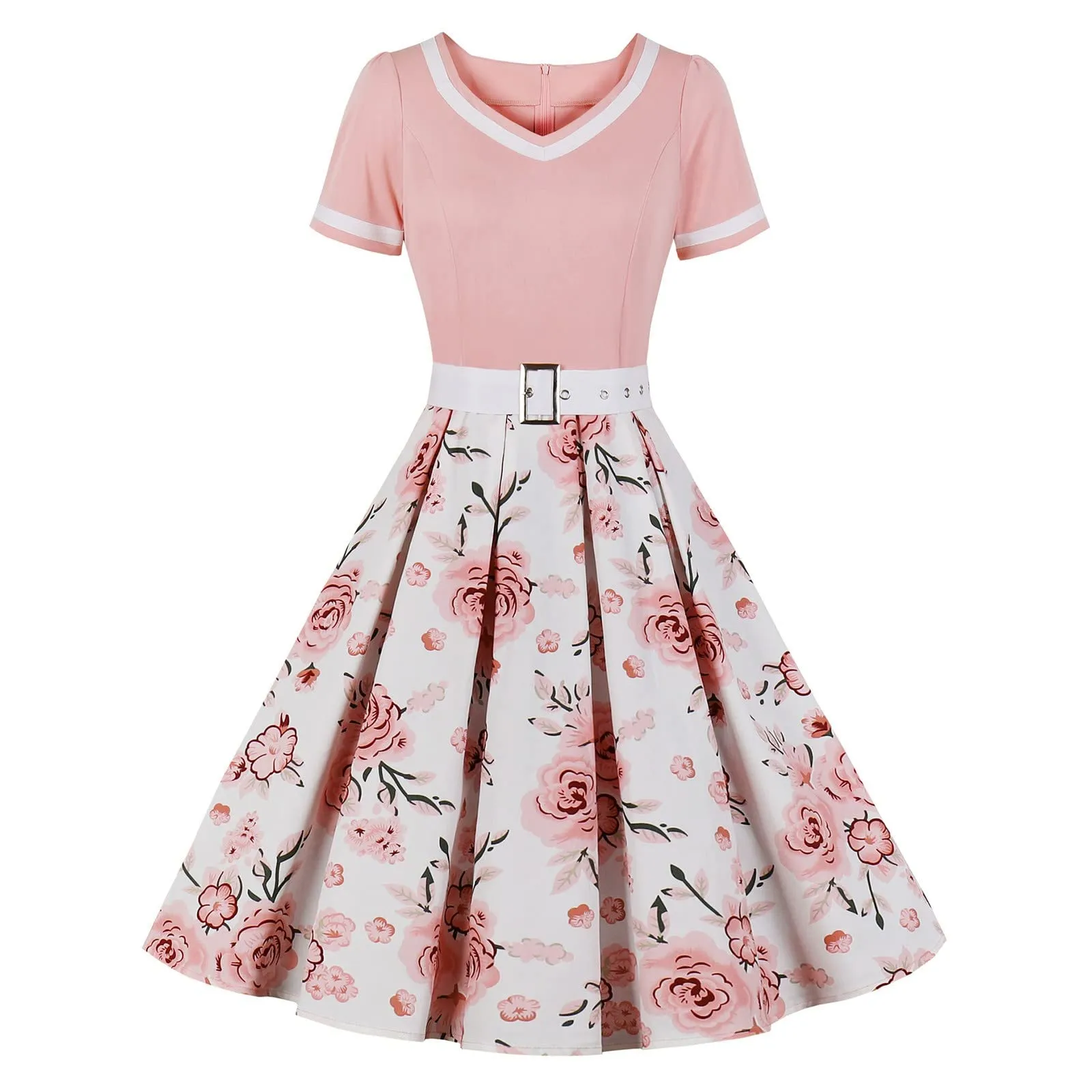 Robe vintage - Femme Robe Cocktail Soirée Vintage Rétro Année 1950 Audrey - Image 1