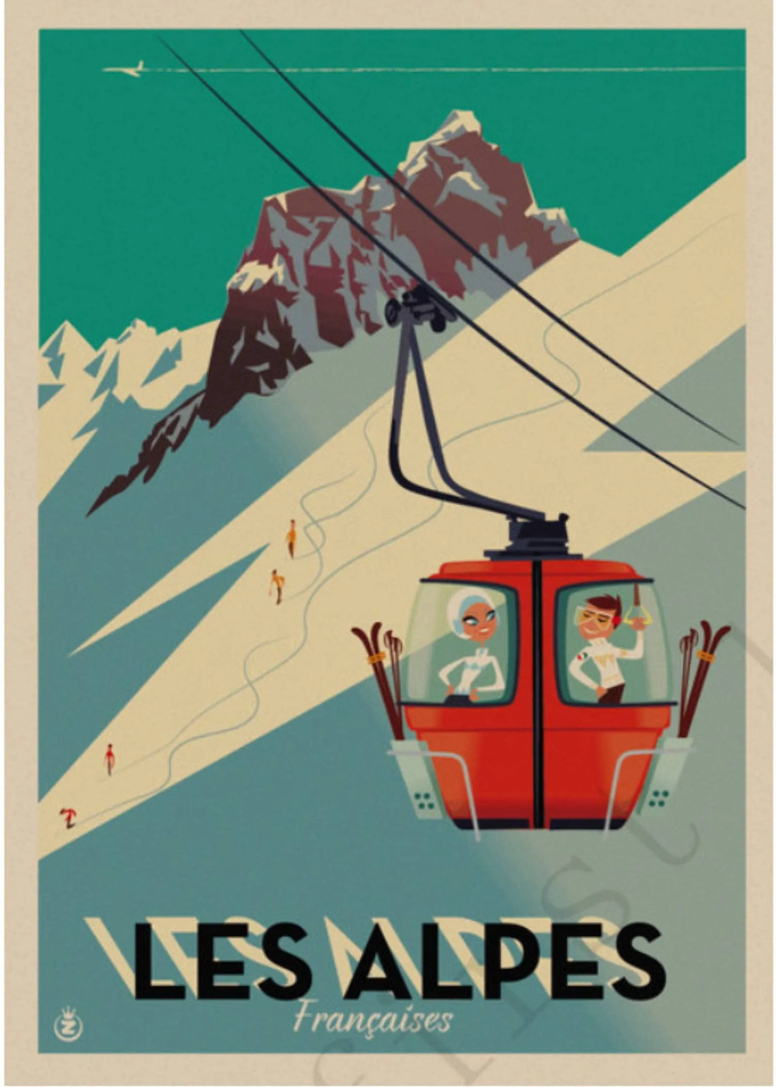 Affiche vintage - Ski - Image 1