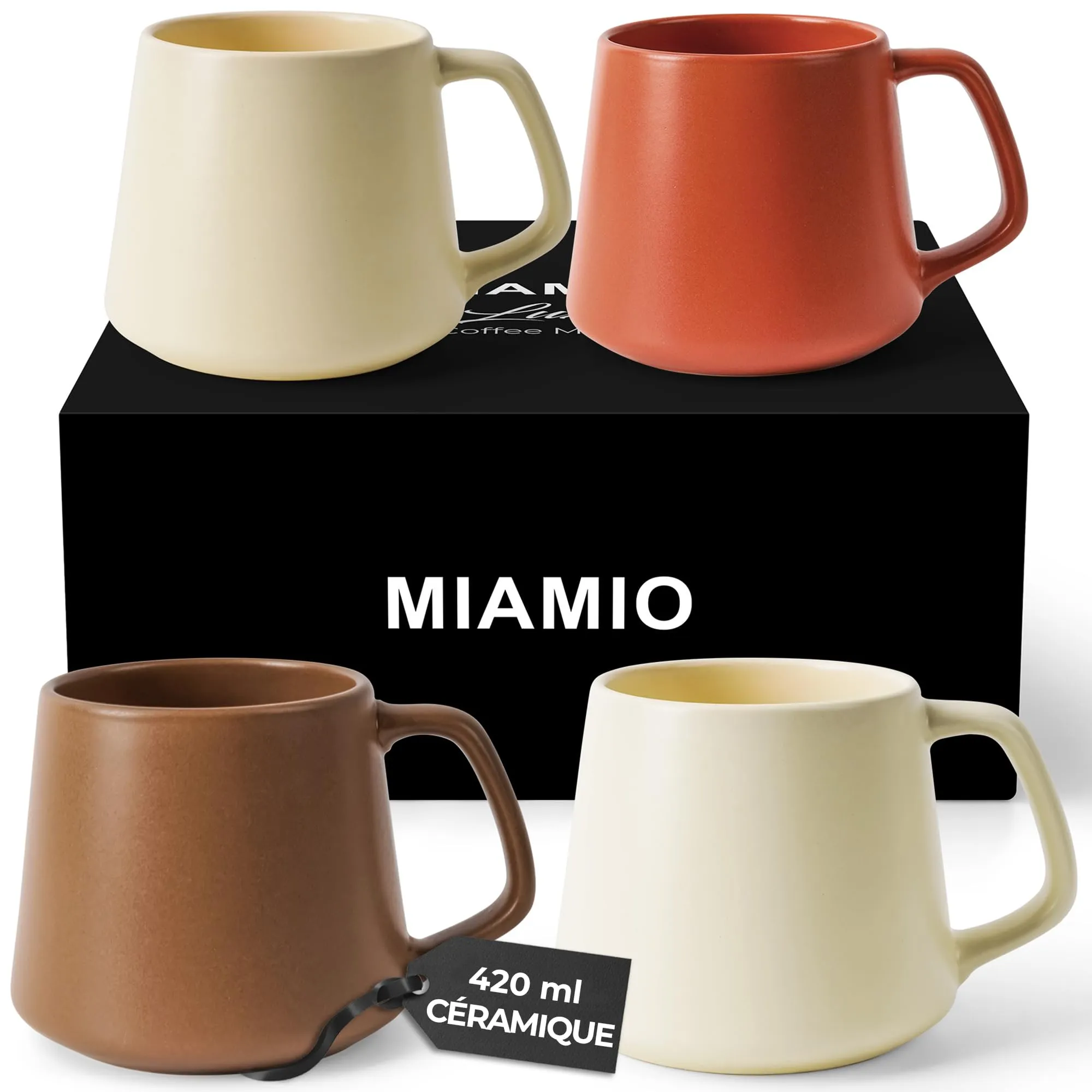 Tasse vintage - Lot de 4 – MIAMIO Tasse céramique 420 ml