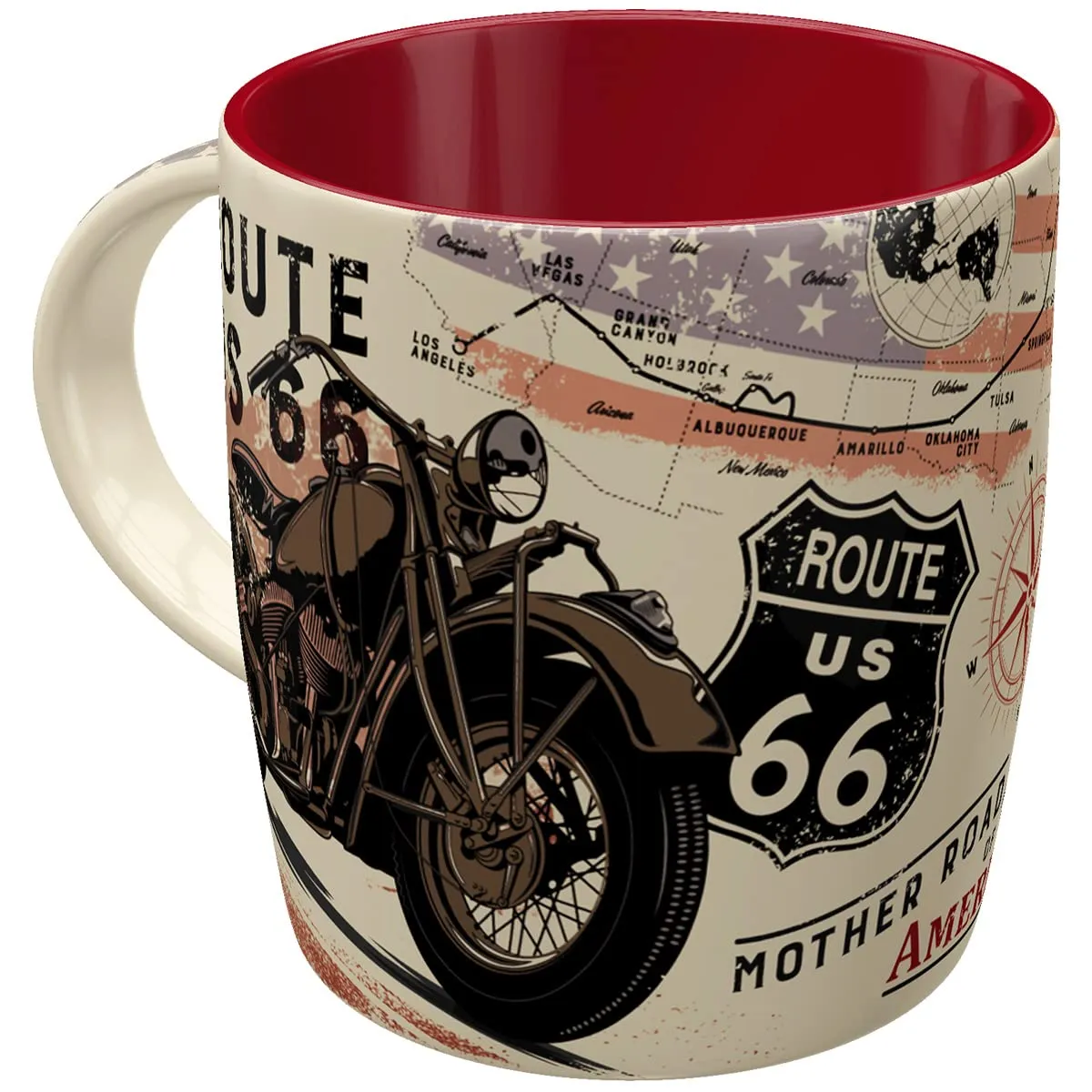 Tasse vintage - Nostalgic Mug Route 66 Bike Map céramique 330 ml