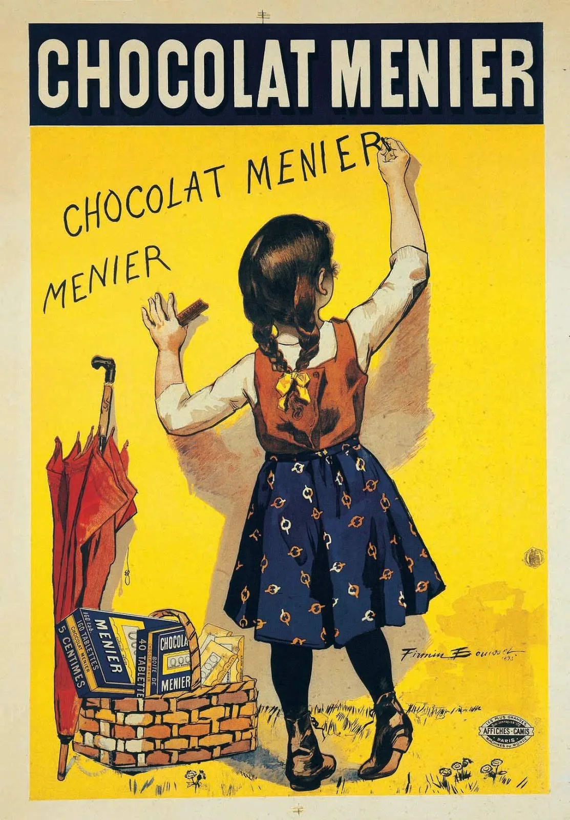 Affiche vintage - Café – Chocolat Menier Girl