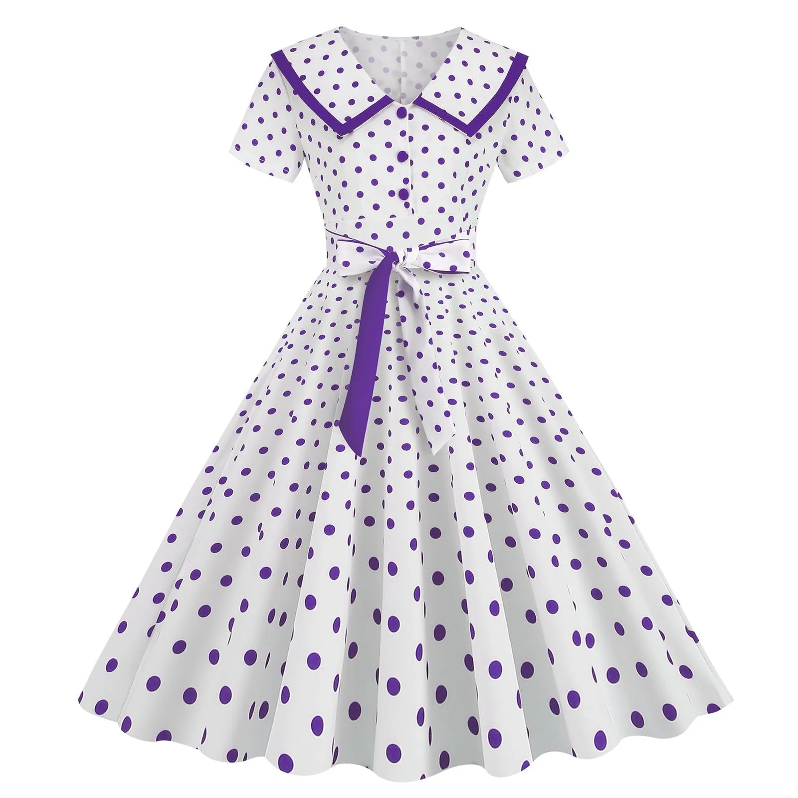 Robe vintage - Annees 60 – Pois – Robe - Image 1