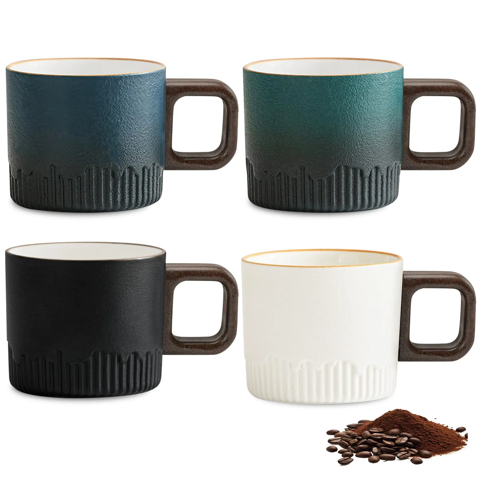 Tasse vintage - Lot de 4 – Tasse Tasse 4 Pièces Tasses à Expresso - Image 1