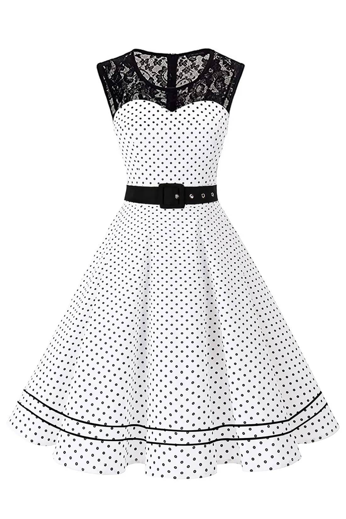 Robe vintage - Femme Robe Vintage Années 50 Motifs Pois & Fleurs