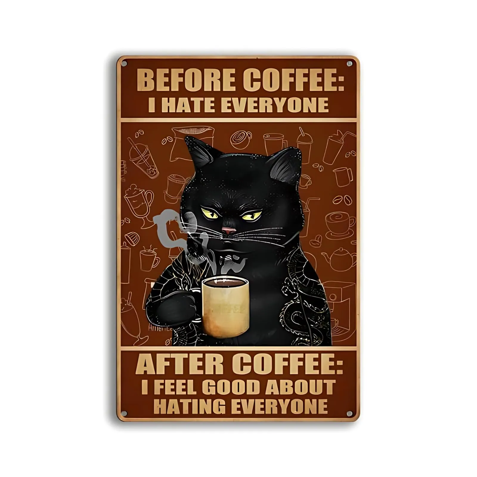 Affiche vintage - Café – Plaque en métal en étain – 30×20 cm